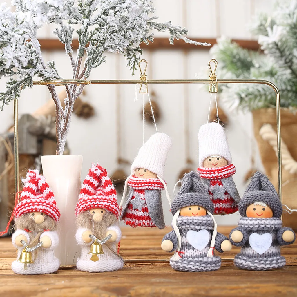 Hot Christmas decorations Plush Santa Old Man Doll Ornaments Creative Gift Tree Hanging navidad 2020 F828 | Дом и сад