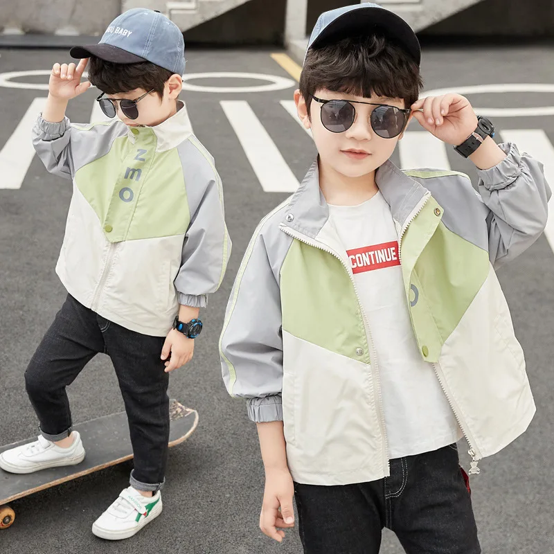 

2020 New Style Versatile CHILDREN'S Jacket BOY'S Spring Clothing Tops Big Boy Children Lettered Mixed Colors Trench Coat Micro