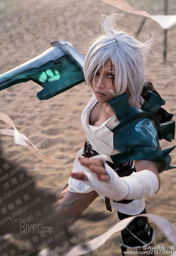 

2019 New LOL Game The Blade of Exile Riven Cosplay Dress LOL Cosplay Costume Full Set Costumes For Halloween