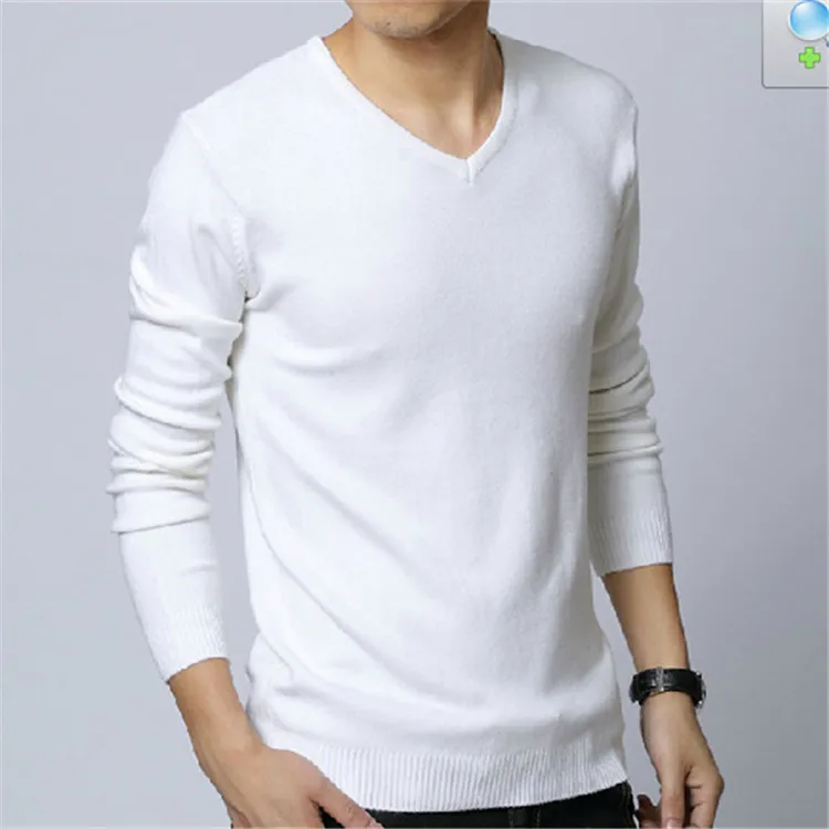 Осень Новая мода хлопок повседневные мужские свитера пуловер Slim Fit сплошной цвет пуловеры и свитеры для мужчин J436