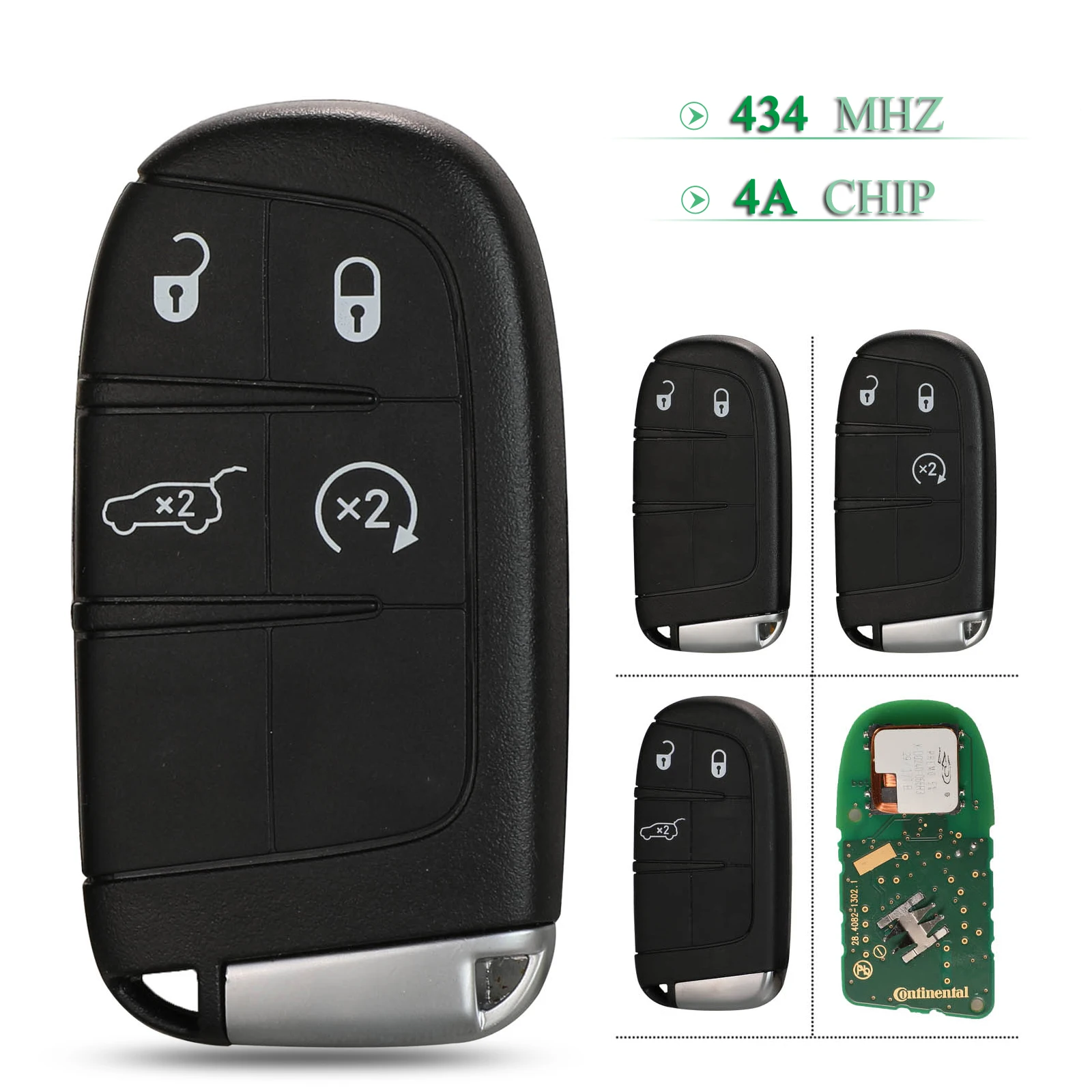 US $67.18 Bilchave Original 234 Buttons 434mhz Remote Smart Control Key 4A Chip Keyless Entry SIP22 Blade For Jeep Compass