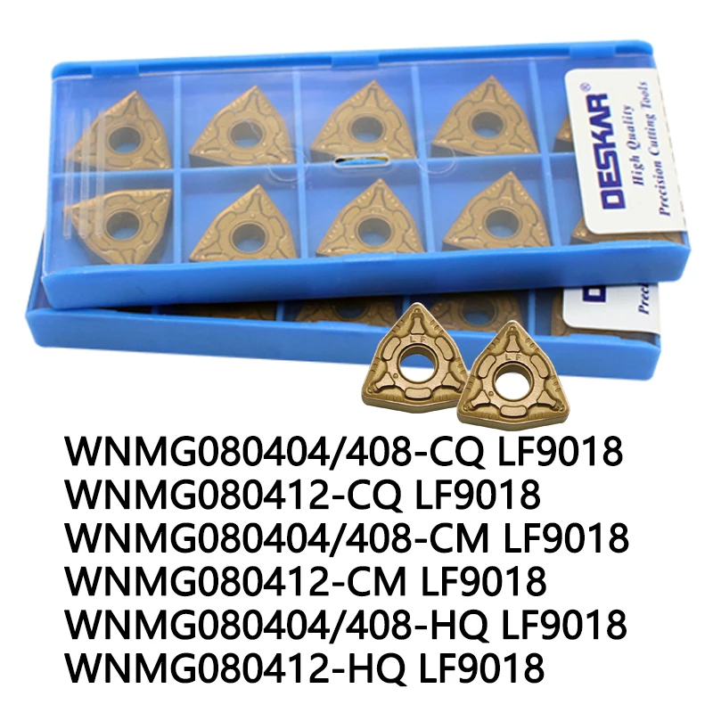 

10PCS DESKAR WNMG080404 LF9018 CM HQ WNMG080408 WNMG080412 Turning Tools Lathe Carbide inserts For Steel Parts