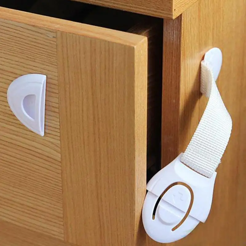 

Baby Safety Lock Drawer Or Toilet Lock Multi-function Cloth Belt Safety White New Lengthened Multi-function Safety Lock