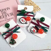 Новые модные эластичные акриловые резинки для волос Детские украшения для волос аксессуары для волос на Рождество ободок со снеговиком