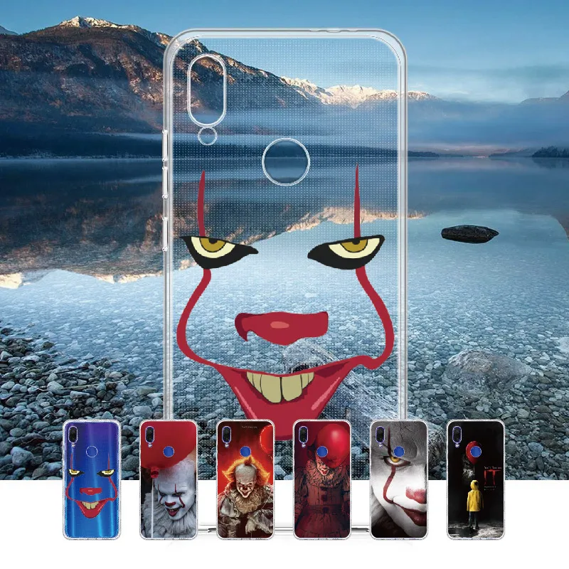 Мягкий прозрачный защитный чехол Pennywise для Xiaomi Mi Redmi Note 5 6 7 8 9 10 lite Pro Plus|Бамперы| |