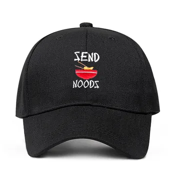 

Embroidery Send Noods Unstructured Baseball Cap Dad Hat Gift Valentines Day Boyfriend Girlfriend Kawaii Snapback Hat