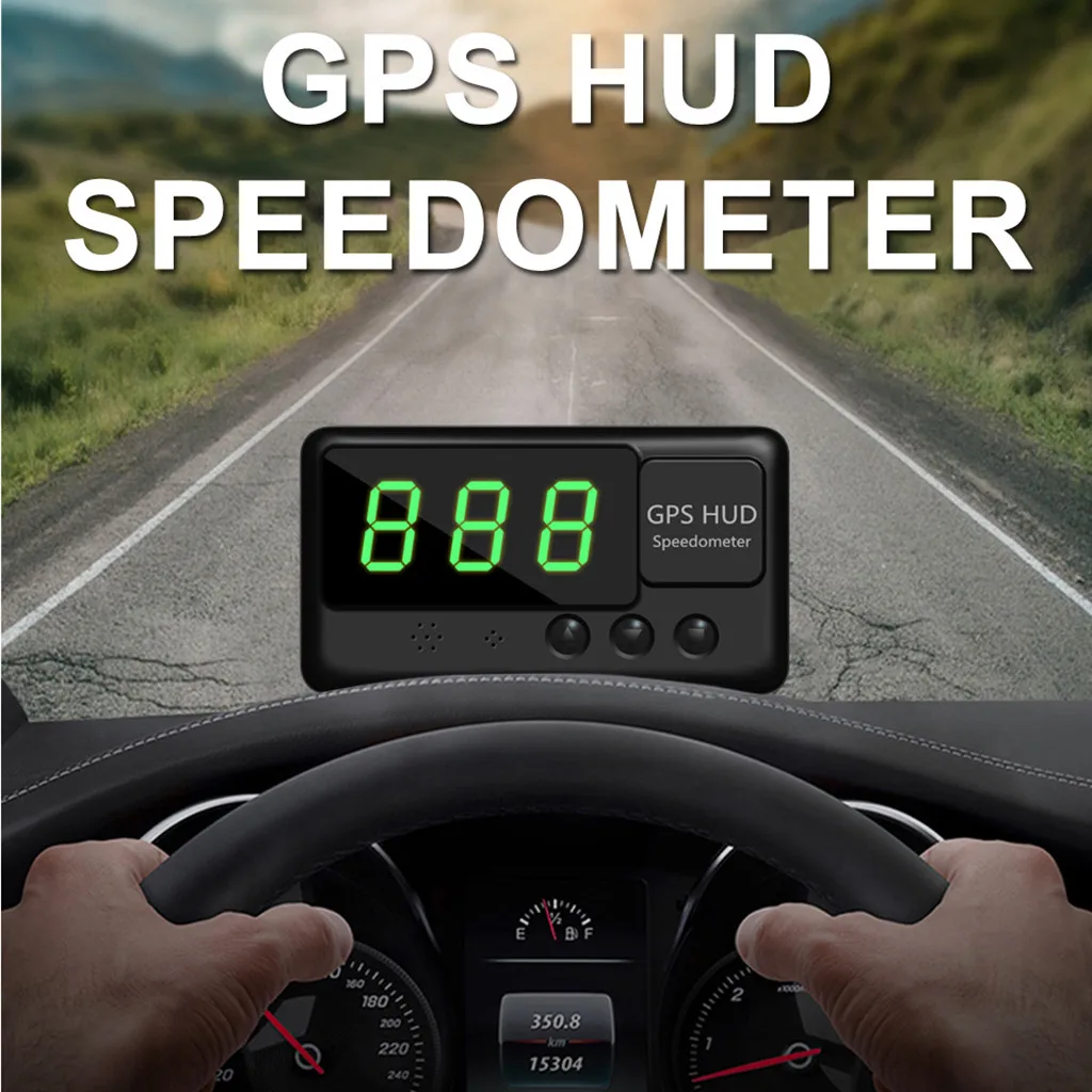 C60 Hud Автомобильный gps измеритель скорости цифровой дисплей на лобовое стекло скорость сигнализации общий автомобильный HUD Дисплей на лобовое стекло скорость метр# BA