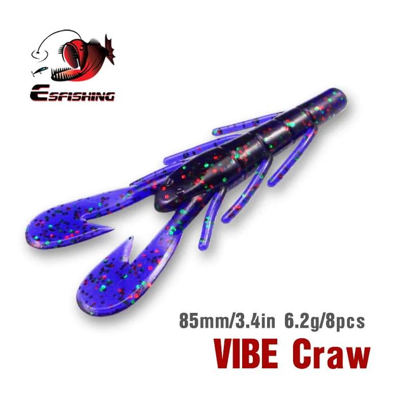 ESFISHING Приманки Vibe Craw 85 мм 6 г 8шт. Рыболовные приманки Мягкие Leurre souple Карп