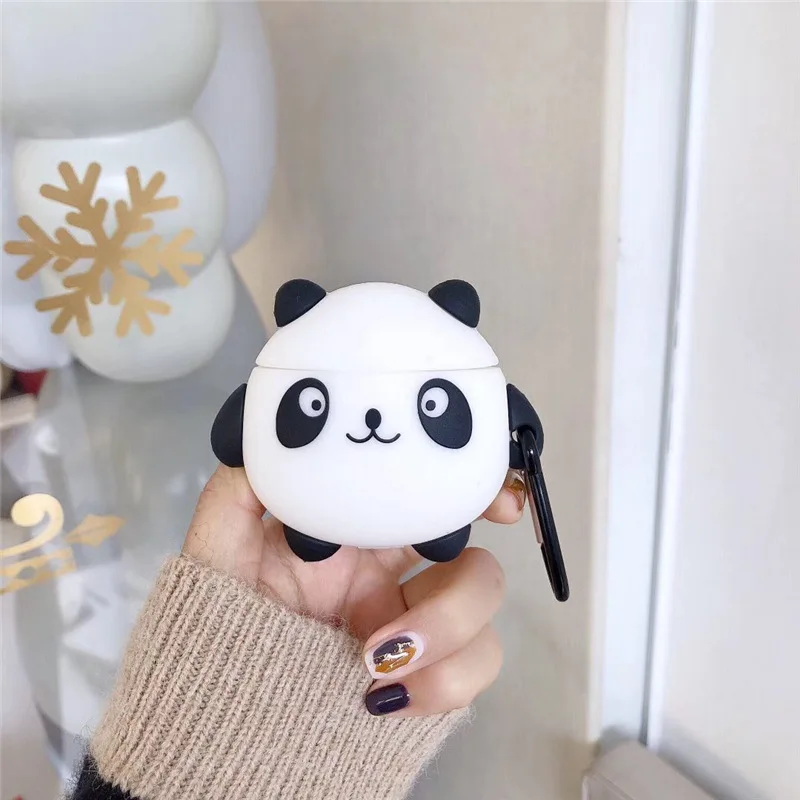 

For AirPods Pro Case 3D Panda Cartoon Soft Silicone Wireless Earphone Cases For Apple Airpod 3 Case Cute Cover Funda + Ring