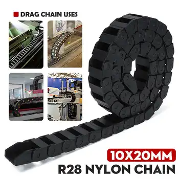 

10x20mm R28 1000mm Transmission Chains Cable Drag Chain Wire Carrier Plastic Towline Nylon For Cnc Route