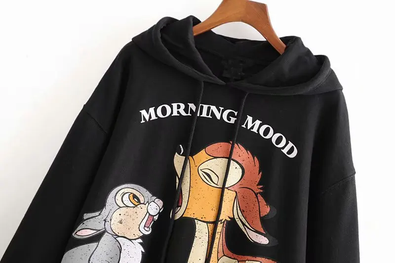 Cartoon Hoodie Women Winter Warm Long Sleeve Hooded Sweatshirt Harajuku Casual Hoodies Loose Funny Female Pullover