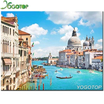 

5D DIY Diamond Painting Venice water scenery Diamond Mosaic Cross stitch Full Square round Rhinestone Home Decor Picture YY3411