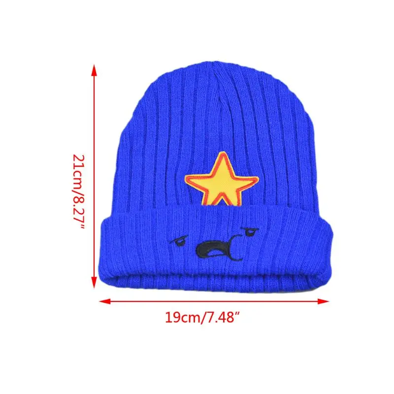 Мужская женская вязаная шапка со звездами одноцветная вязаная бини зимняя теплая шапка шаль