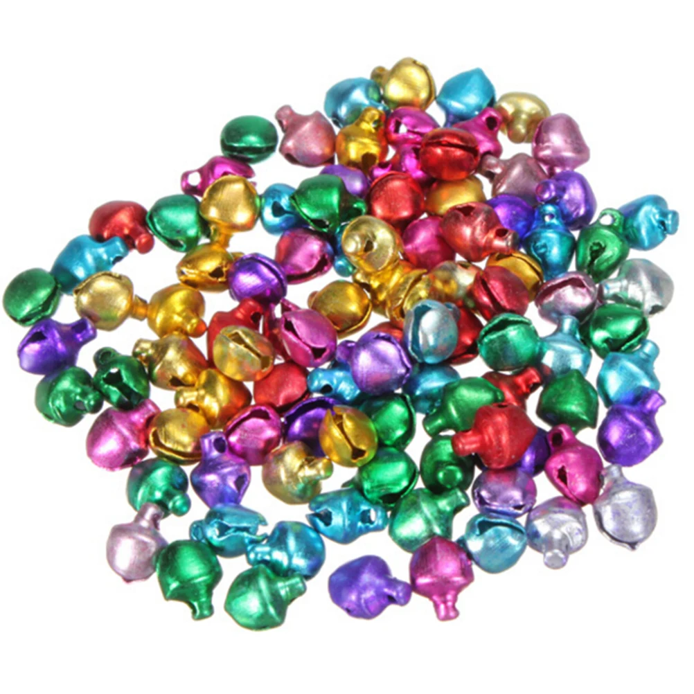 100Pcs Jingle Bells Metal Loose Beads Small Craft For Festival Party Decoration Christmas Decoration Party Acc