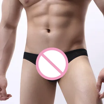 

Men's Sexy Underwear Solid Color Transparent See Through Shorts Hot Lip Print Underpants Briefs Men Breathable Thongs Sexy