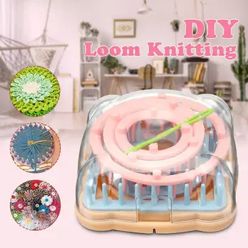 

DIY Knitting Tool Set Round Knitter Looms Ring Yarn Needle Sock Scarf Hat Maker Weave Loom Kit Craft Sewing Tool