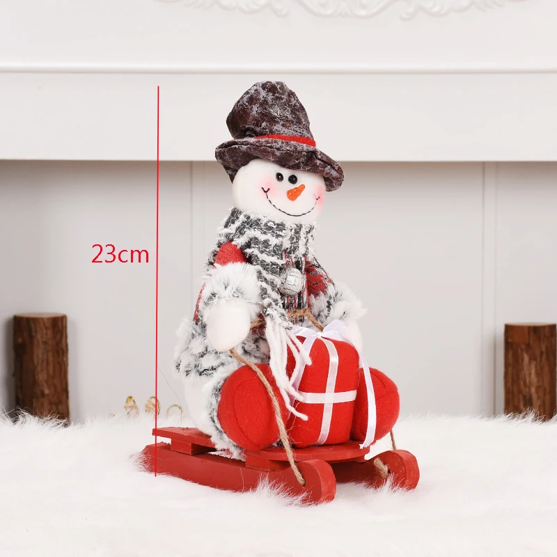 Christmas Decorations for Home Sled Figures Festival New Year Gift Wedding Table Decor Accessories Kids Toy Navidad Decoracion - Цвет: snowman