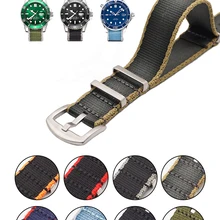 20mm 22mm Seatbelt Watch Strap Premium Quality Nylon Nato Watch Band For James Bond 007 Military Watch Strap Accessories Replace