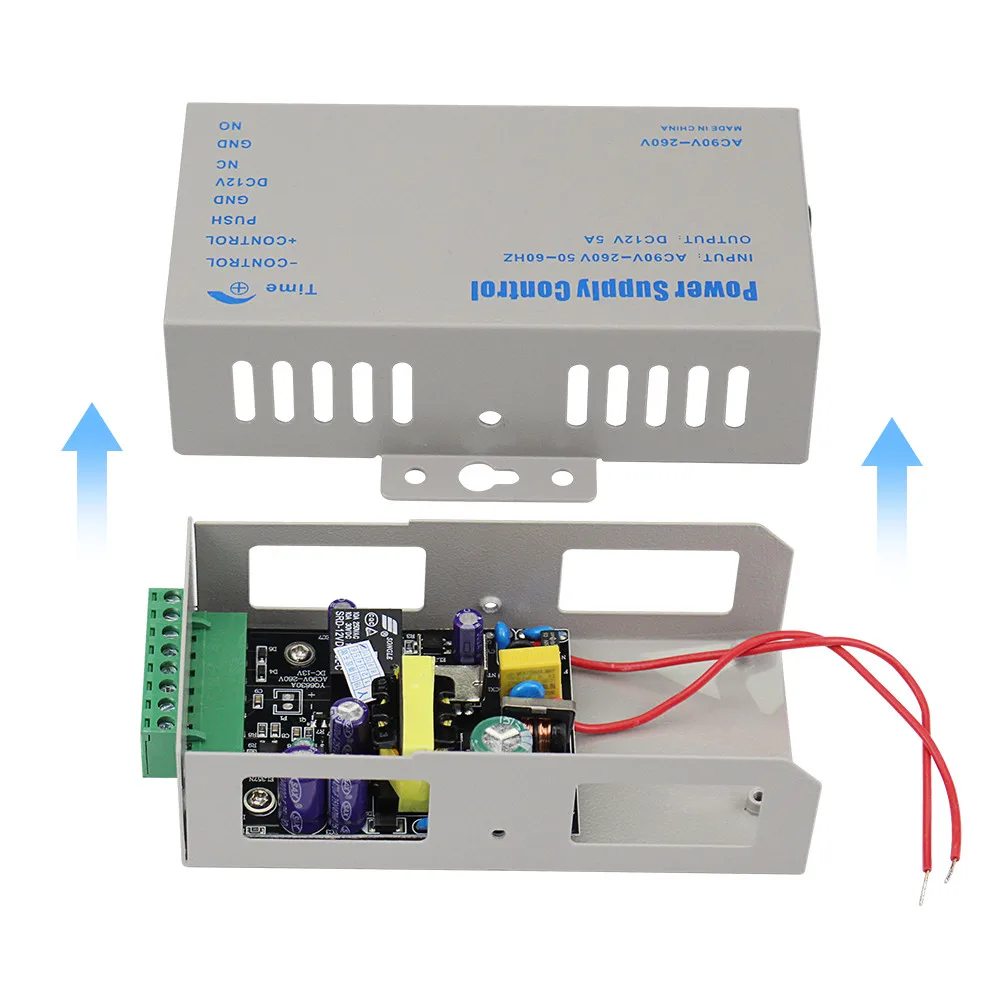 DC12V 5A источник питания с контролем доступа Контроллер AC90V-260V вход с задержкой времени для 2 электронных замков видеодомофон