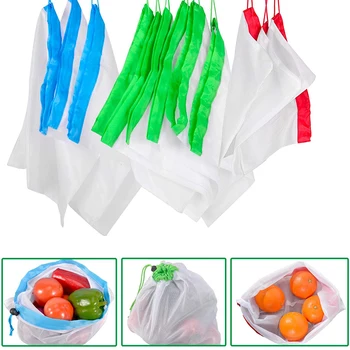 

Reusable Mesh Produce Bags Washable Eco Friendly Bags For Grocery Shopping Storage Fruit Vegetable Sundries Storage Bag