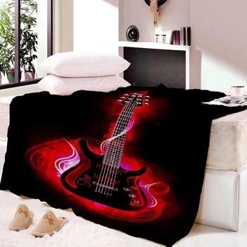 

Violin Guitar art Musical instrument Fleece Blanket 3D full print Wearable Blanket Adults men women Blanket Dropship