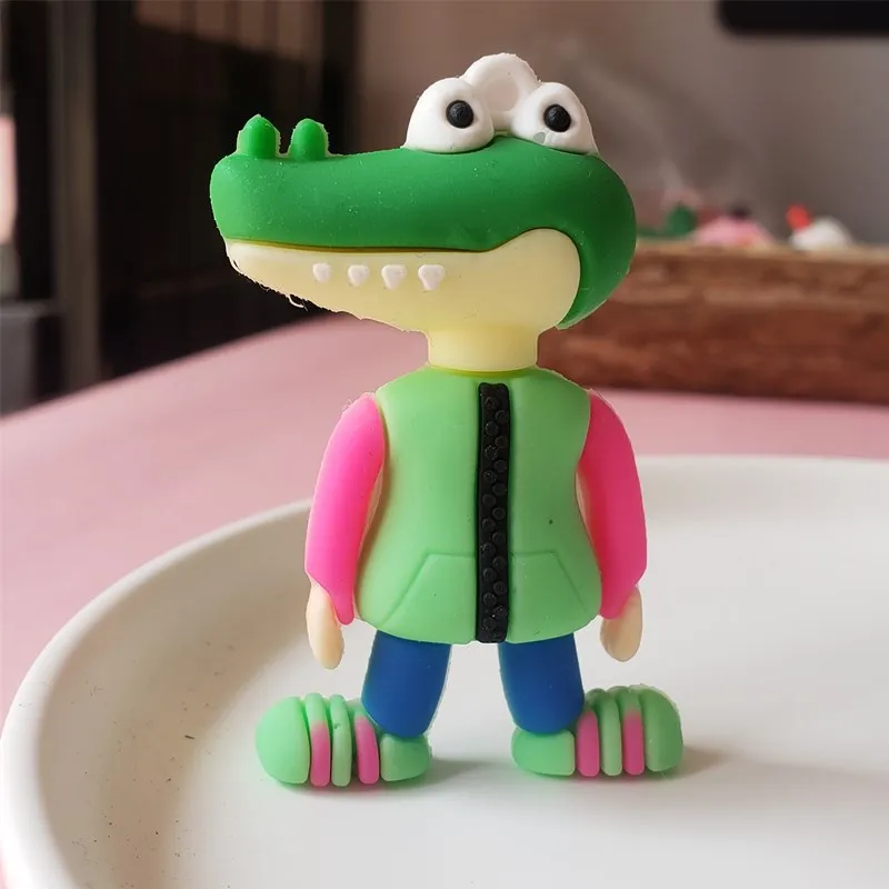 50 шт. каваи 3D мультфильм ПВХ мягкий крокодил кабошоны DIY ювелирные изделия брелок Ремесло Украшение для альбома части оптом: 57*35 мм