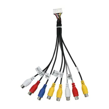 

8 RCA Male Splitter Audio Video AV Adapter Cable Universal DVD Video Audio Input Wire Car Accessory