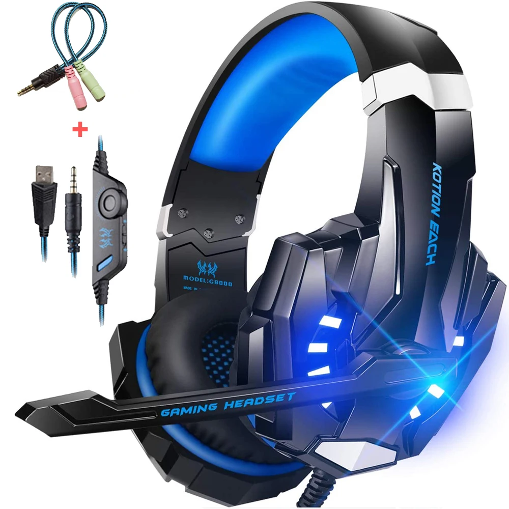 Gaming Headsets Wired Headphones with Microphone Light for a Mobile Phone Deep Bass Auriculares Con Cable for PS4 PC New Xbox