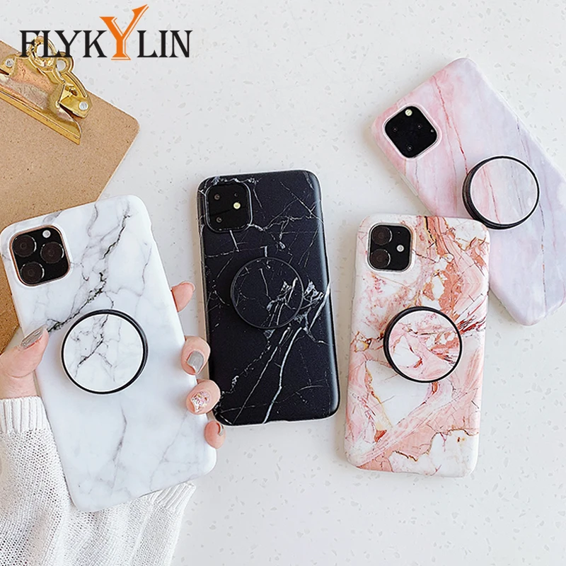 COOLY мраморный чехол для huawei P30 Pro P20 Lite чехол для iphone 11 Pro Max телефон Coque на силиконовый чехол розовый белый Держатель подставка