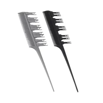

Hot Women Highlighting Sectioning Dyeing Coloring Comb With Hook Double Side Multi-function Brush Combs Styling Tools C0006