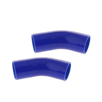 

2Pieces 45 Degree 4-Ply High Performance Elbow Coupler Silicone Hose for Auto Car 2.5inch/63mm Blue