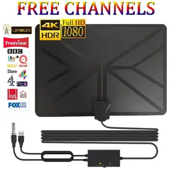 

4K Digital HDTV Indoor Amplified Antenna 996 Miles Range With HD1080P DVB-T2 Freeview TV For Life Local Channels Broadcast