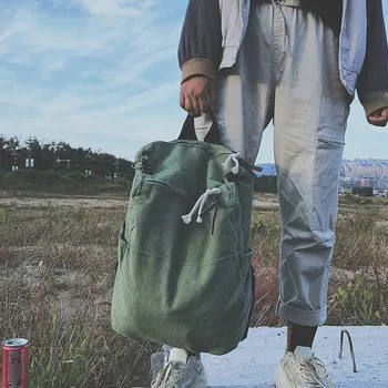 

Luxury Teenager Girl Mujer School Bag Solid Color High Capacity Travel Backpack Laptop Canvas Women Backpack Female Schoolbag