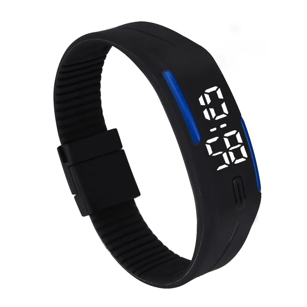Модные мужские цифровые часы женские браслеты спортивные светодиодный Электронные Силиконовые наручные часы для детей zegarek damski - Цвет: Blue