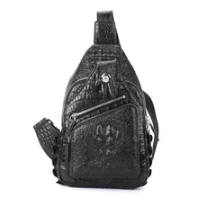 Дизайнерская сумка унисекс из натуральной кожи аллигатора, Женская Мужская нагрудная сумка, сумка-мессенджер, экзотическая крокодиловая кожа, мужская сумка через плечо