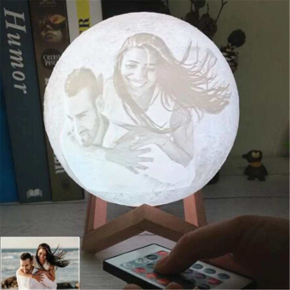 3D печать луна лампа ночник светильник фото на заказ USB Перезаряжаемый Ночник