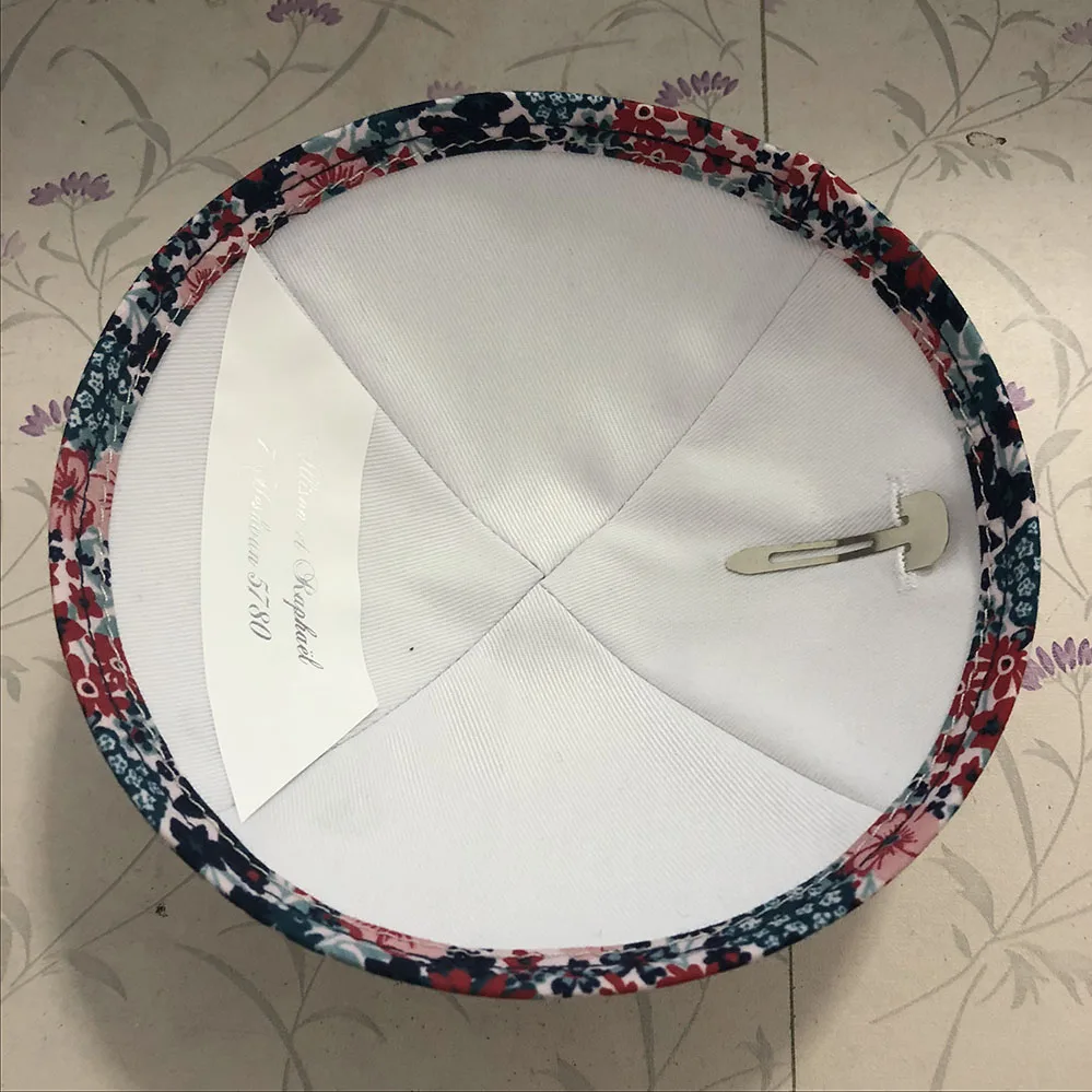 Белый льняной кипот с красной вышивкой логотип, KIPPOT, KIPPAH шапки, YARMULKES, CIPA, еврей шапки для свадьбы