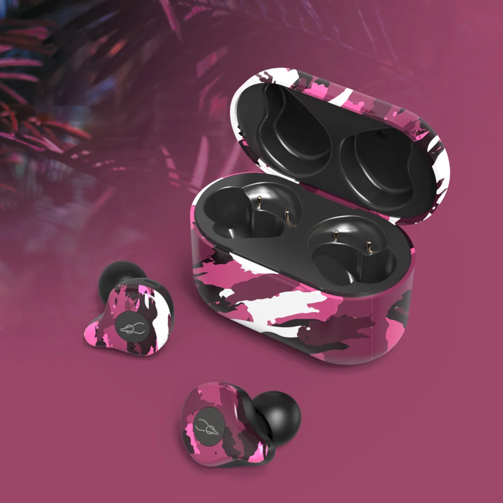 Camouflage Red Sabbat E12 наушники Bluetooth 5,0 гарнитура камуфляж бинауральные звонки, музыка Спортивная Беспроводная bluetooth-гарнитура с зарядным устройством - Цвет: Camouflage Red