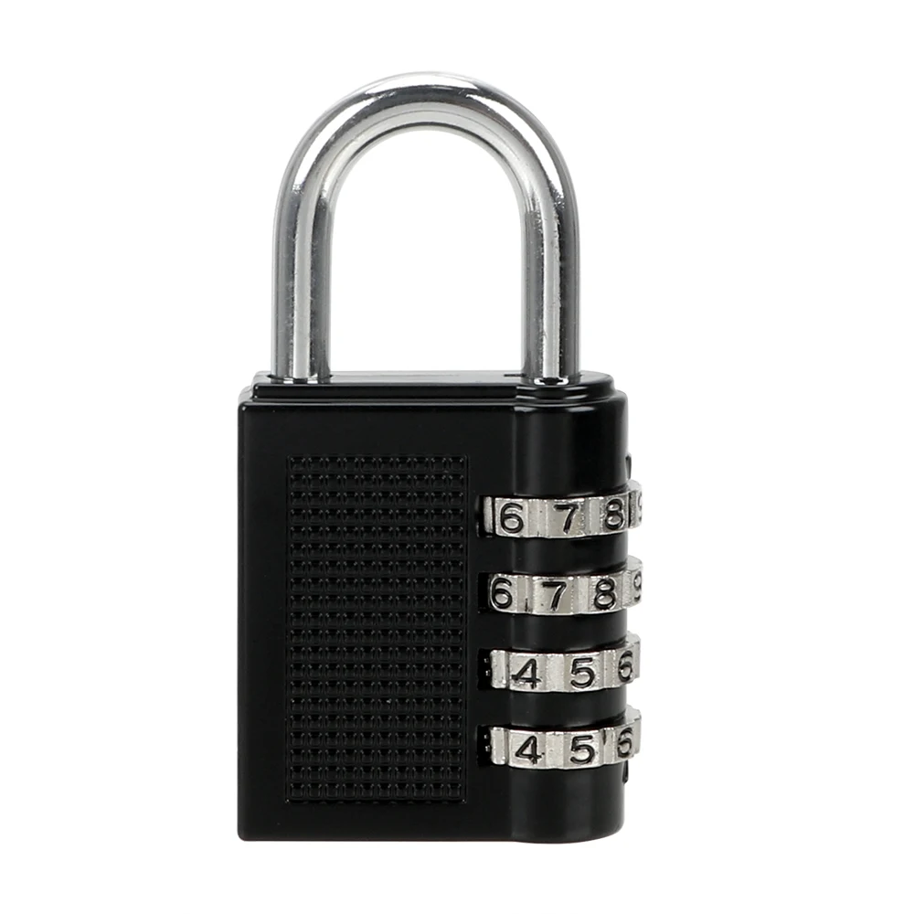 Weatherproof Security Padlock Zinc Alloy Code Padlock Code Lock Combination Padlock 4 Dial Digit Password Lock - Цвет: Черный