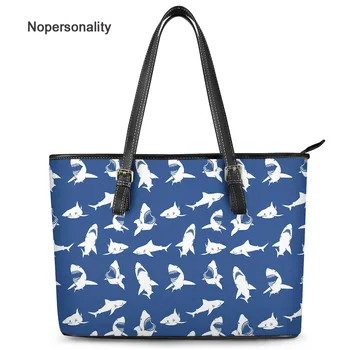 

Nopersonality Printing Shark Women Luxury Hand Bag Novelty Personalized Shoulder Bag for Ladies Handbag Female Tote Bag Classic