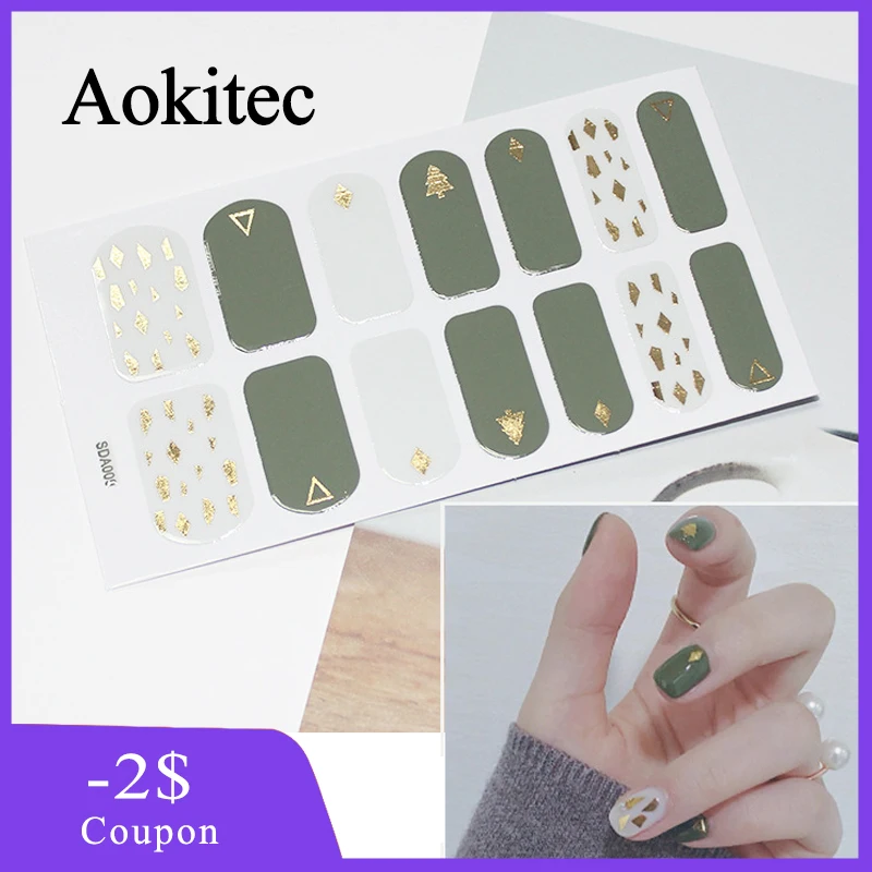 Aokitec Nail Sticker Christmas Tree Color Shift Personality DIY Safe Cartoon  Красота и