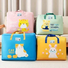 Portable Cartoon Storage Bag Children's Quilt Pillow Finishing Pockets Home Large-Capacity Organizer Wardrobe Finishing Supplies