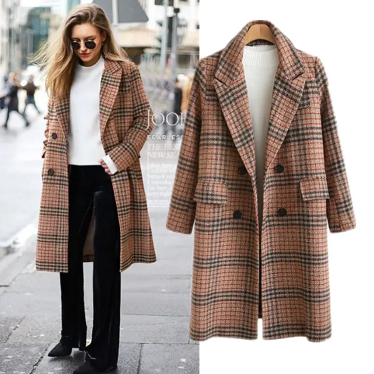 

Winter Suit Blazer Women 2019 Formal Wool Blends Jacket Coat Work Office Lady Plus Size Long Sleeve Blazer ukraine 4XL
