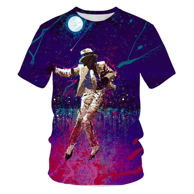 

Forever Miss Jackson 3D Printing Commemorative Fashion Men's T-shirt Breathable Soft Texture Casual T-shirt Men's Asian Size