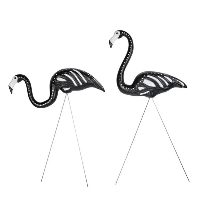 

Halloween Skeleton Yard Flamingos Lawn Decor Ornaments Simulation Flamingo Ornament Outdoor Artificial Flamingo Figurines