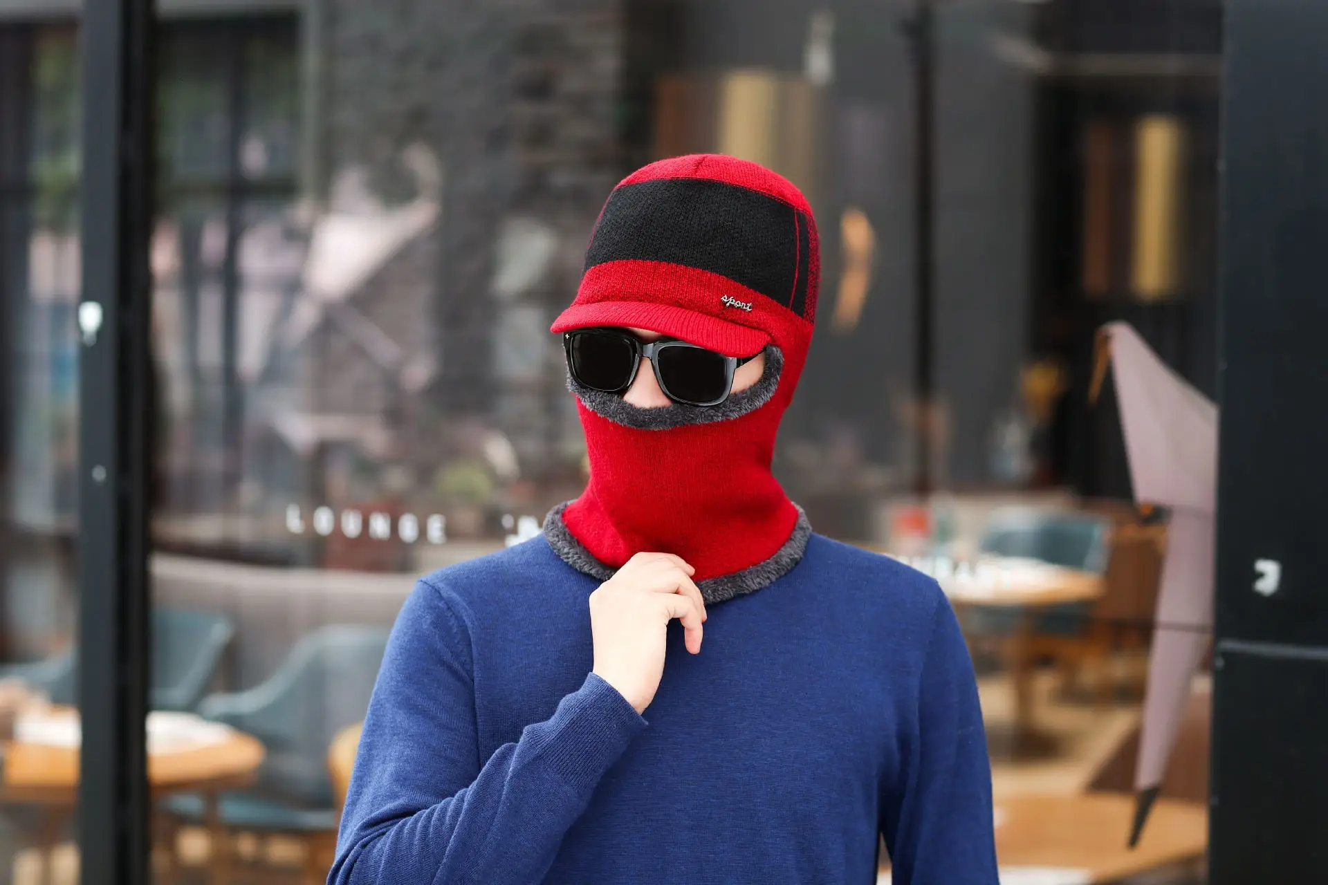 Зимняя шерсть Балаклава лица Skullies маска фасоль шапки Мужские шапки двойного назначения шапка Ушные протекторы вязаная шапка наборы с шарфом для женщин