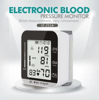 

JZ-251A-No voice Home automatic intelligent wrist electronic sphygmomanometer audio broadcast sphygmomanometer CE pulse oximeter