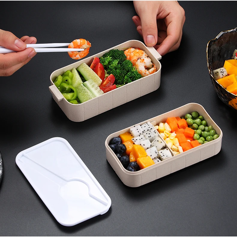 Японская коробка для микроволновой печи Bento, пшеничная соломинка, детский Ланч-бокс, герметичный Ланч-бокс для детей, школьный контейнер для еды, tiffin Box