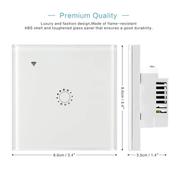 

Hot APP Remote Control Touch Switch EU/UK standard Black/White Crystal Glass Panel Touch Switch, AC90V-250V Wall Touch Screen Sw