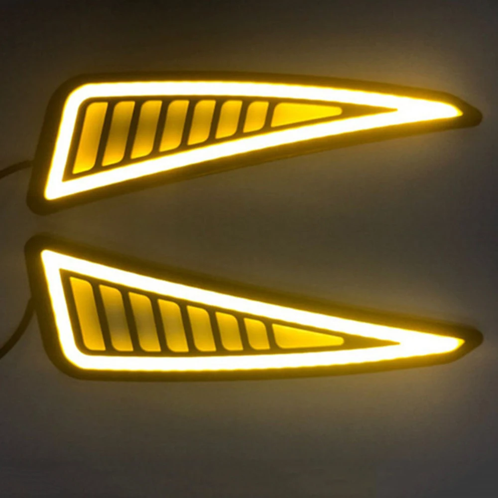 

2pcs LED COB Car Strip DRL Daytime Running Light Fog Lamp White Yellow Indicator durable and practical to use